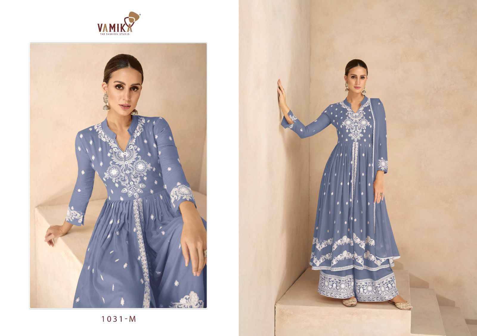 Lakhnavi Vol-6 Hit List By Vamika 1031-K To 1031-O Series Beautiful Stylish Sharara Suits Fancy Colorful Casual Wear & Ethnic Wear & Ready To Wear Pure Rayon Printed Dresses At Wholesale Price