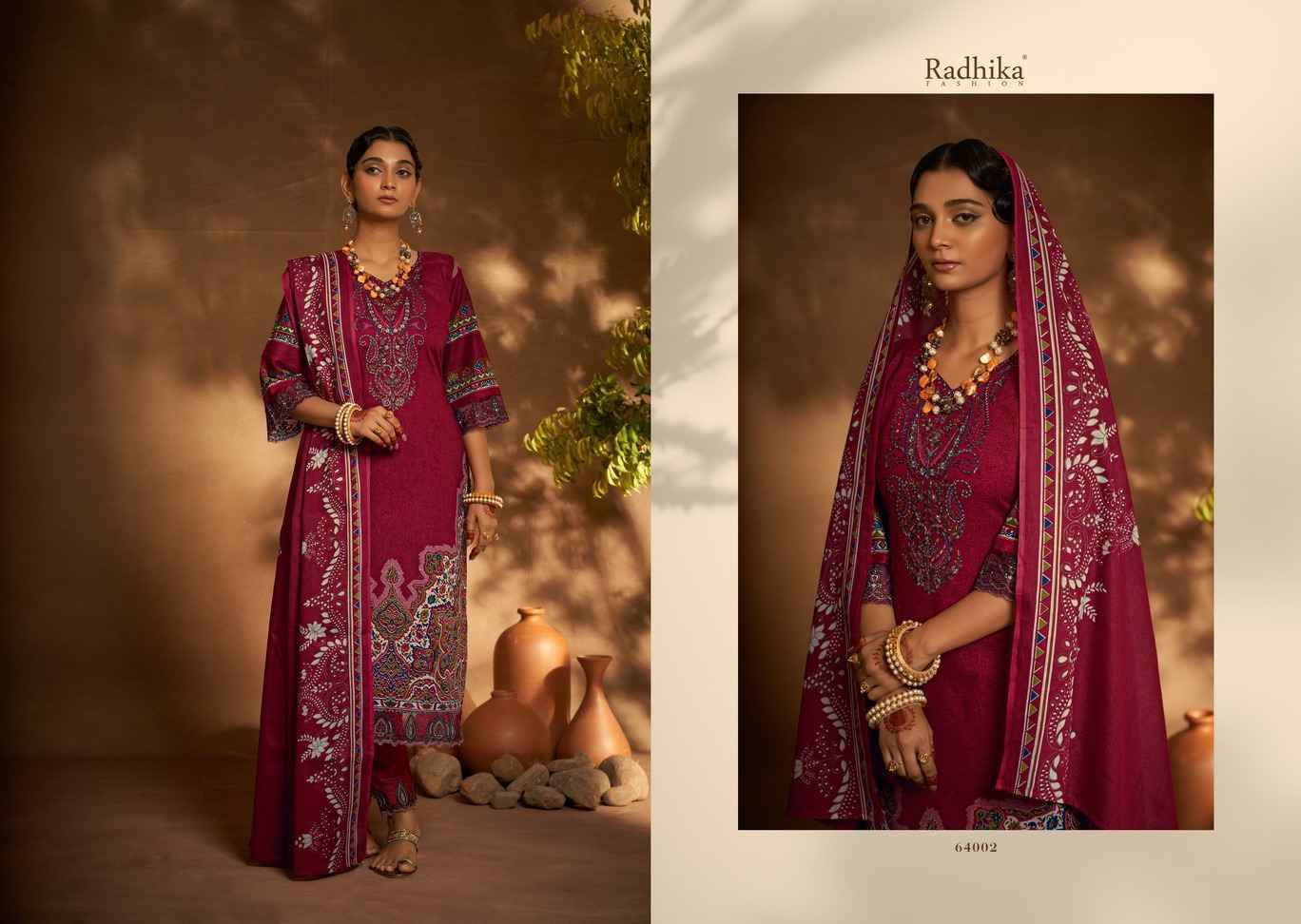 Mehndi By Radhika Fashion 64001 To 64008 Series Beautiful Stylish Festive Suits Fancy Colorful Casual Wear & Ethnic Wear & Ready To Wear Cambric Cotton Print Dresses At Wholesale Price
