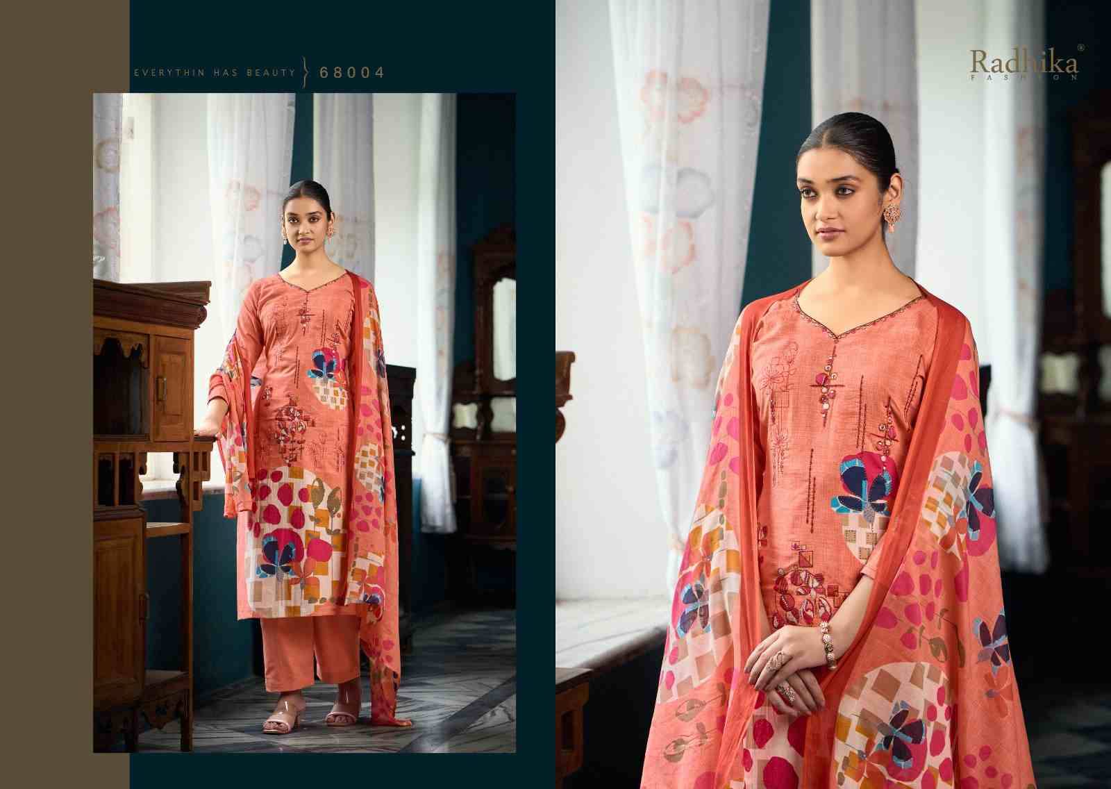 Meera By Radhika Fashion 68001 To 68008 Series Beautiful Festive Suits Stylish Fancy Colorful Casual Wear & Ethnic Wear Cambric Cotton Print Dresses At Wholesale Price