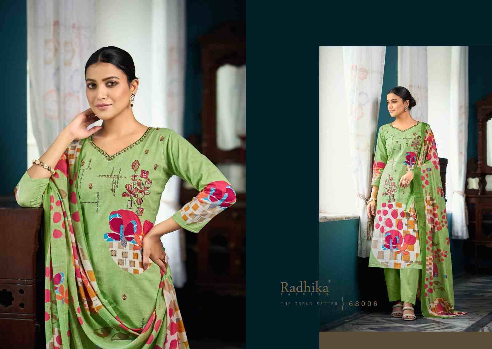 Meera By Radhika Fashion 68001 To 68008 Series Beautiful Festive Suits Stylish Fancy Colorful Casual Wear & Ethnic Wear Cambric Cotton Print Dresses At Wholesale Price