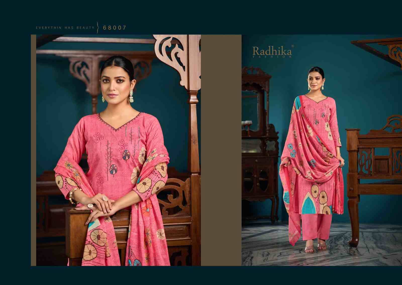 Meera By Radhika Fashion 68001 To 68008 Series Beautiful Festive Suits Stylish Fancy Colorful Casual Wear & Ethnic Wear Cambric Cotton Print Dresses At Wholesale Price