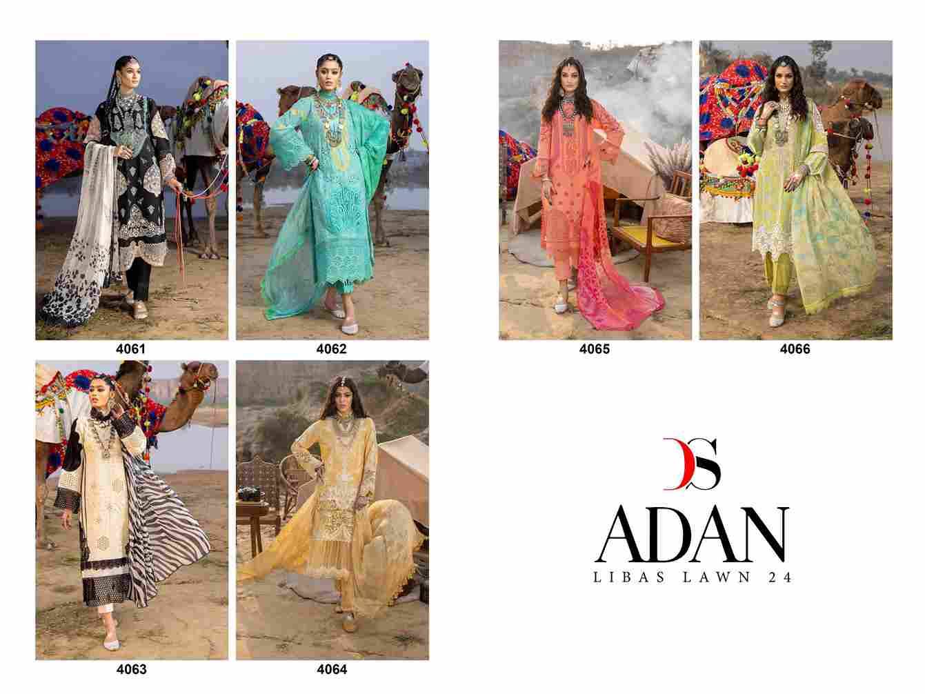 Adan Libas Lawn-24 By Deepsy Suits 4061 To 4066 Series Designer Pakistani Suits Beautiful Stylish Fancy Colorful Party Wear & Occasional Wear Pure Cotton Dresses At Wholesale Price