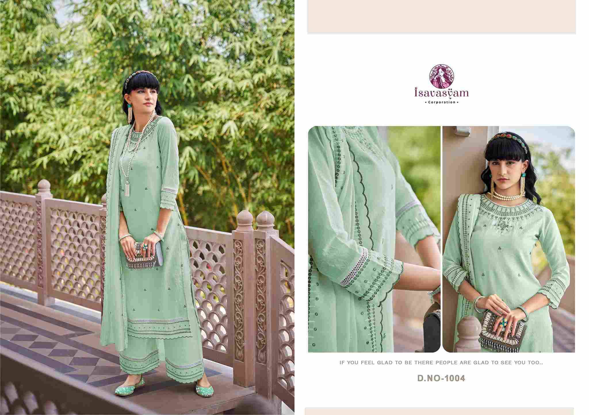Palazzo House By Isavasyam 1001 To 1004 Series Festive Suits Beautiful Fancy Colorful Stylish Party Wear & Occasional Wear Fancy With Work Dresses At Wholesale Price