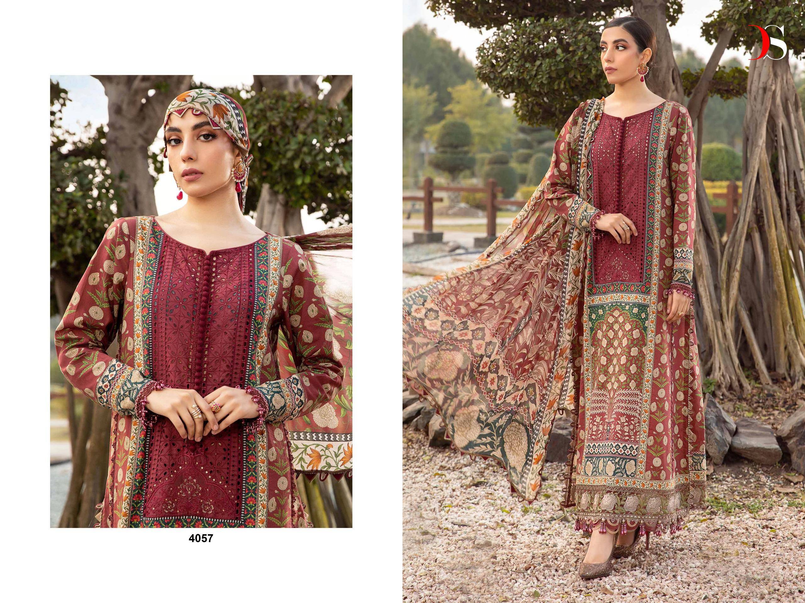 Maria.B. Mprints-24 By Deepsy Suits 4051 To 4058 Series Designer Pakistani Suits Beautiful Stylish Fancy Colorful Party Wear & Occasional Wear Pure Cotton Dresses At Wholesale Price