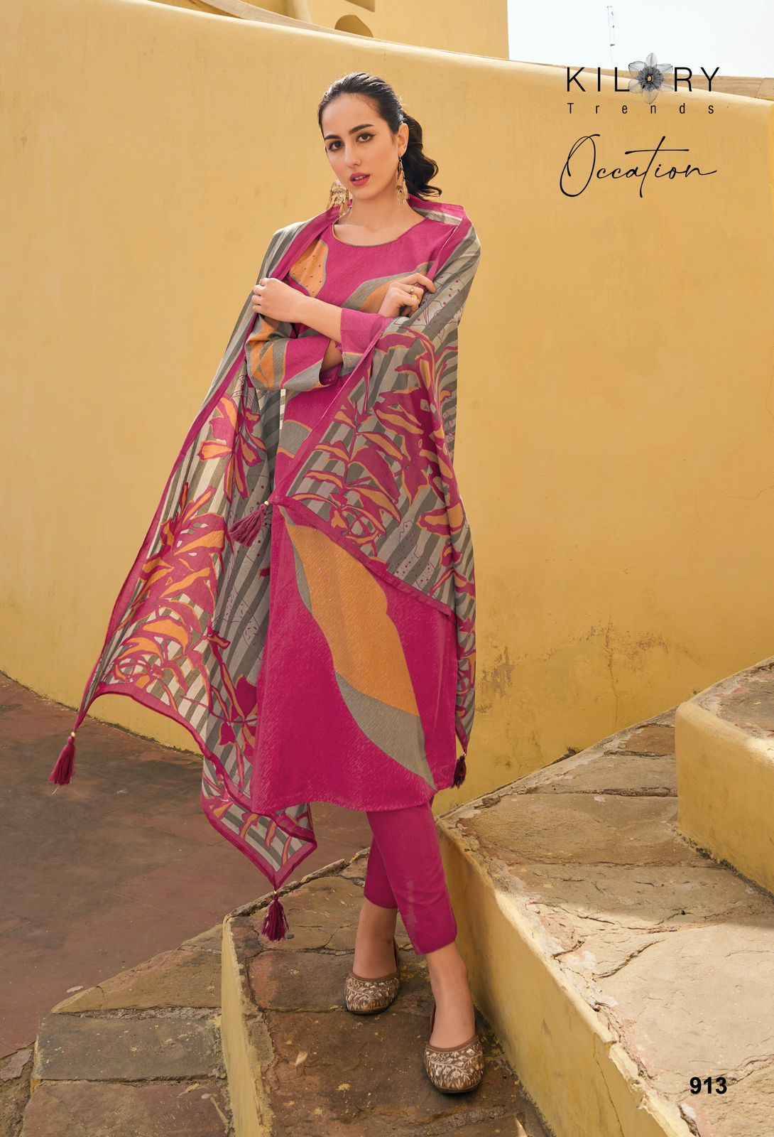 Occation By Kilory 911 To 914 Series Beautiful Festive Suits Colorful Stylish Fancy Casual Wear & Ethnic Wear Pure Jam Cotton Dresses At Wholesale Price