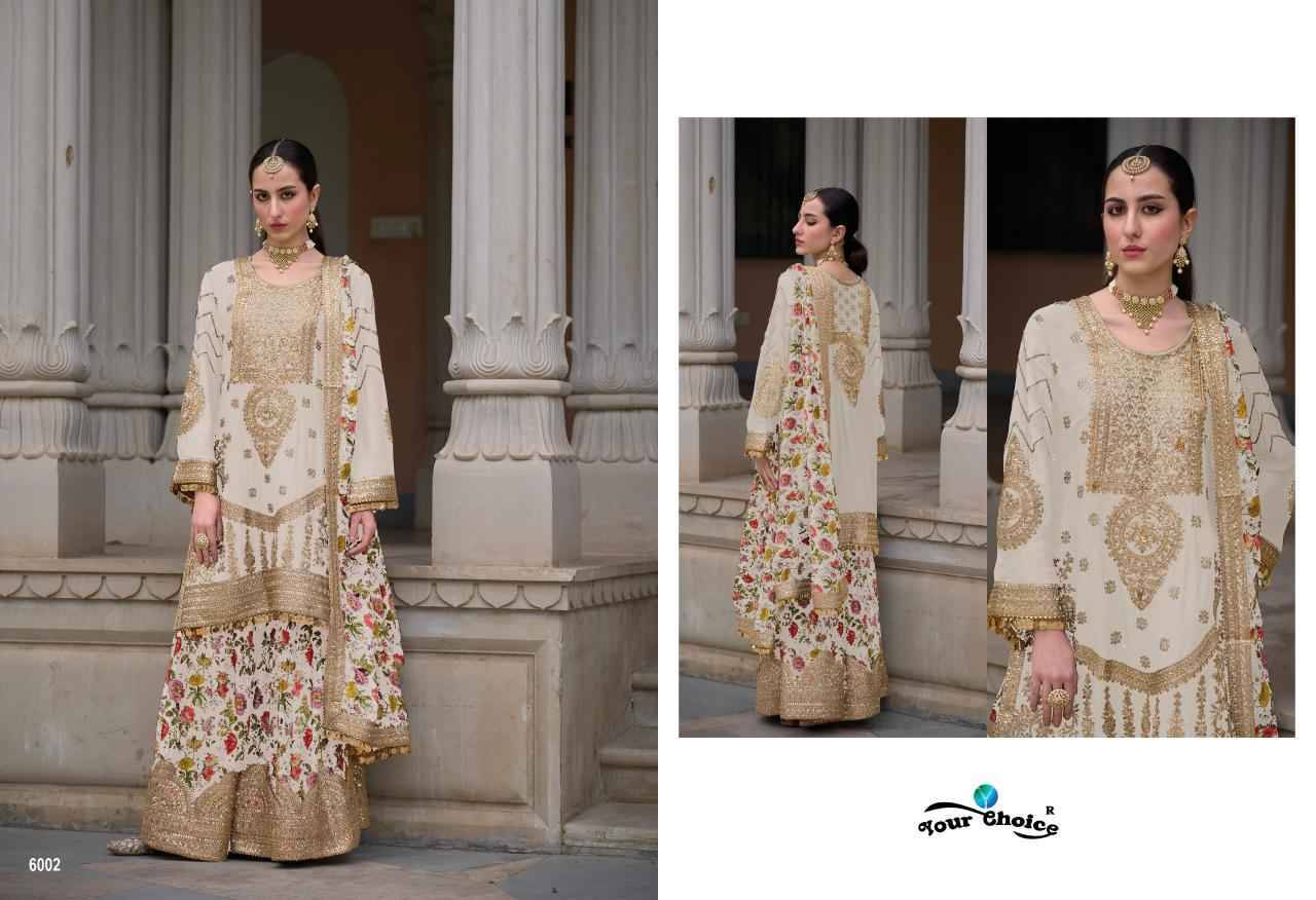 Sadaf By Your Choice 6001 To 6002 Series Beautiful Stylish Fancy Colorful Casual Wear & Ethnic Wear Collection Pure Chinnon Dresses At Wholesale Price