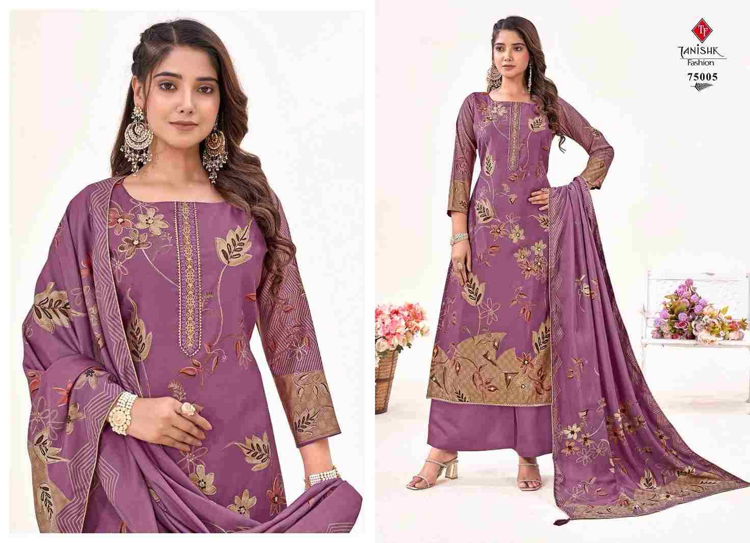 Ikrat By Tanishk Fashion 75001 To 75006 Series Beautiful Suits Stylish Fancy Colorful Casual Wear & Ethnic Wear Collection Pure Viscose Muslin Embroidered Dresses At Wholesale Price