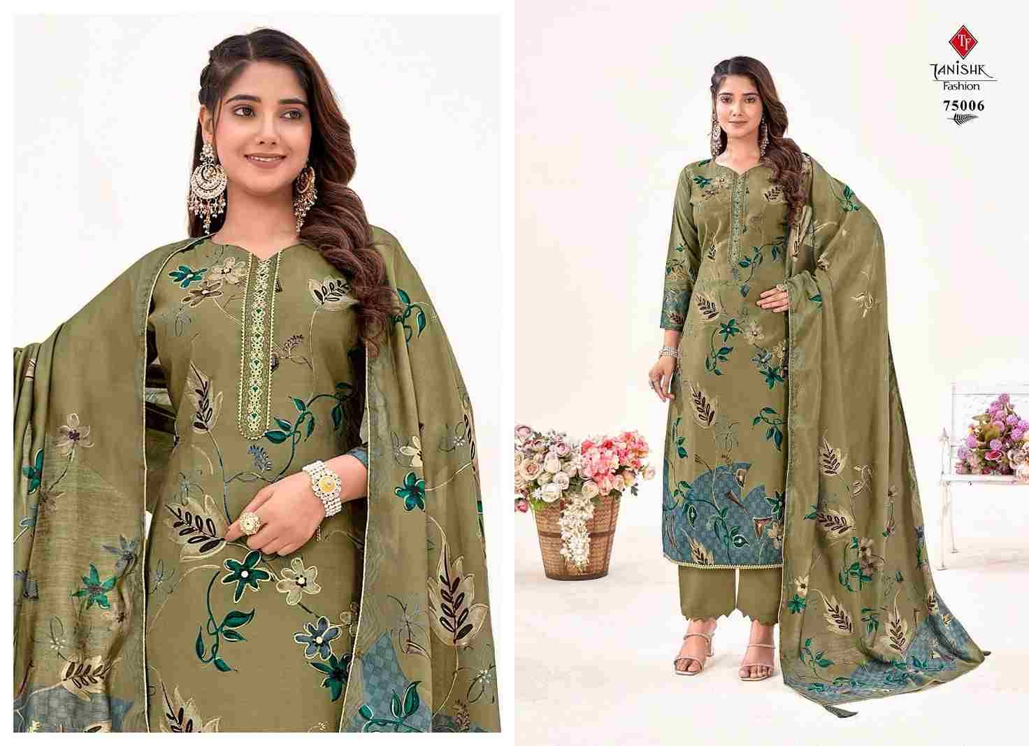 Ikrat By Tanishk Fashion 75001 To 75006 Series Beautiful Suits Stylish Fancy Colorful Casual Wear & Ethnic Wear Collection Pure Viscose Muslin Embroidered Dresses At Wholesale Price