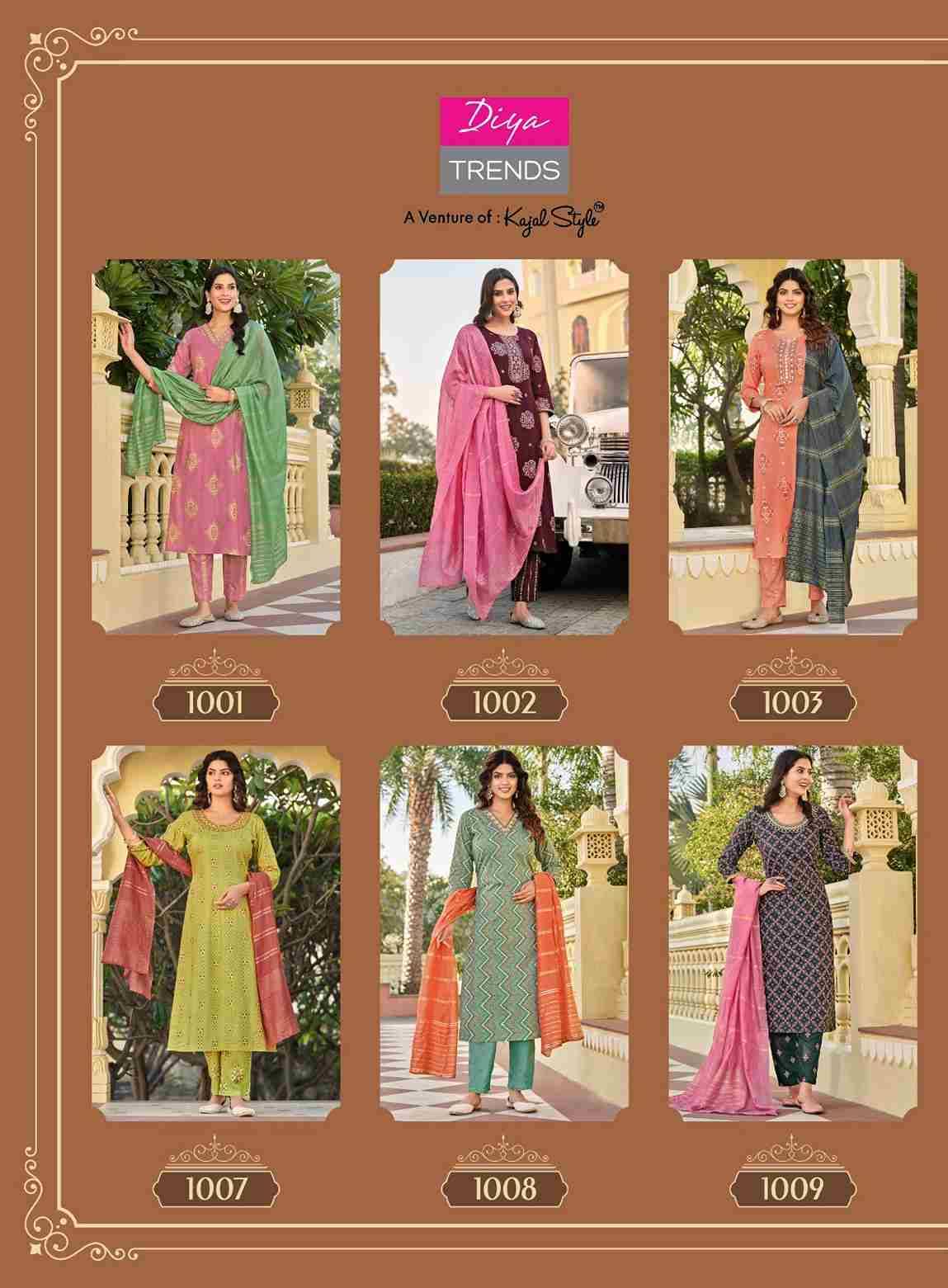 Sangini Vol-1 By Diya Trends 1001 To 1010 Series Festive Suits Beautiful Fancy Colorful Stylish Party Wear & Occasional Wear Rayon Print Dresses At Wholesale Price