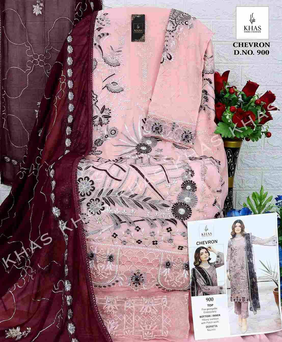 Chevron By Khas 900 To 902 Series Beautiful Pakistani Suits Colorful Stylish Fancy Casual Wear & Ethnic Wear Faux Georgette Dresses At Wholesale Price