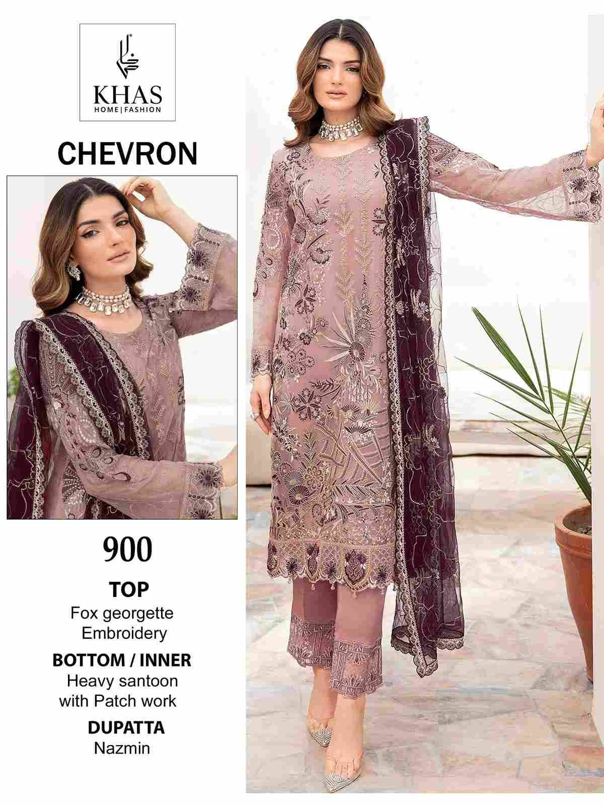 Chevron By Khas 900 To 902 Series Beautiful Pakistani Suits Colorful Stylish Fancy Casual Wear & Ethnic Wear Faux Georgette Dresses At Wholesale Price