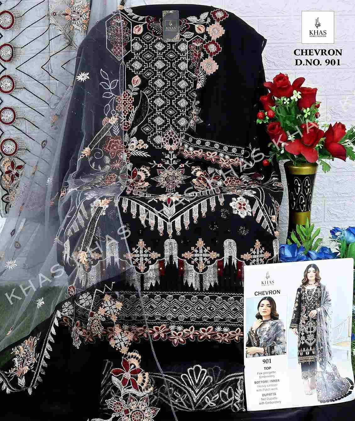 Chevron By Khas 900 To 902 Series Beautiful Pakistani Suits Colorful Stylish Fancy Casual Wear & Ethnic Wear Faux Georgette Dresses At Wholesale Price