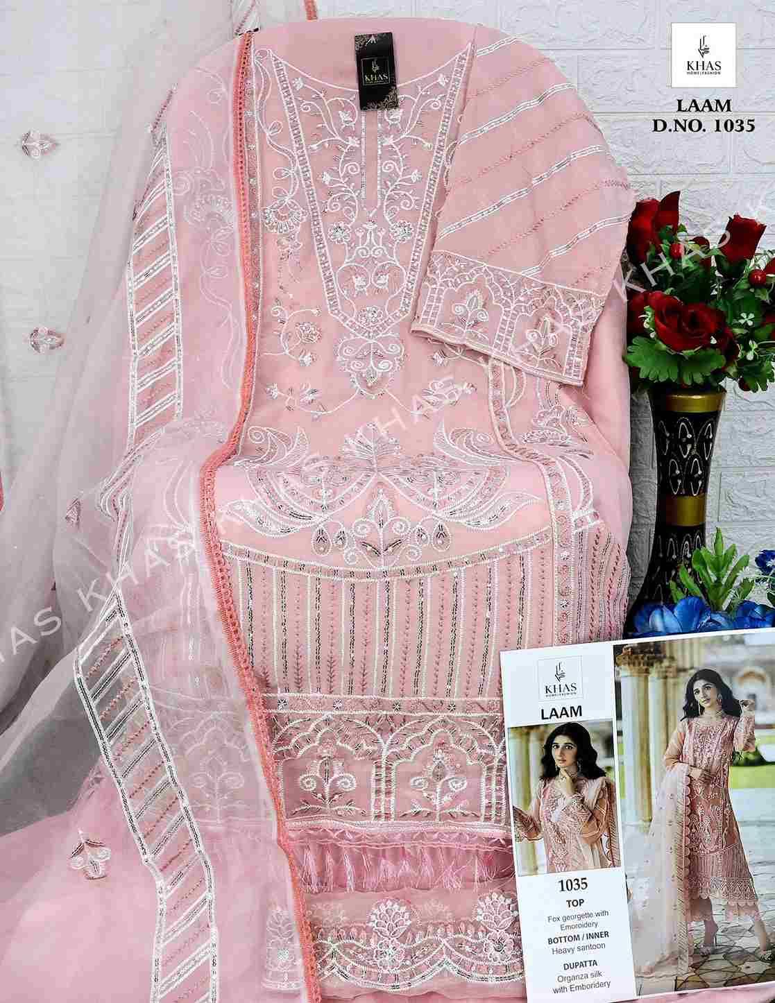 Laam By Khas 135 To 137 Series Beautiful Pakistani Suits Colorful Stylish Fancy Casual Wear & Ethnic Wear Faux Georgette Dresses At Wholesale Price