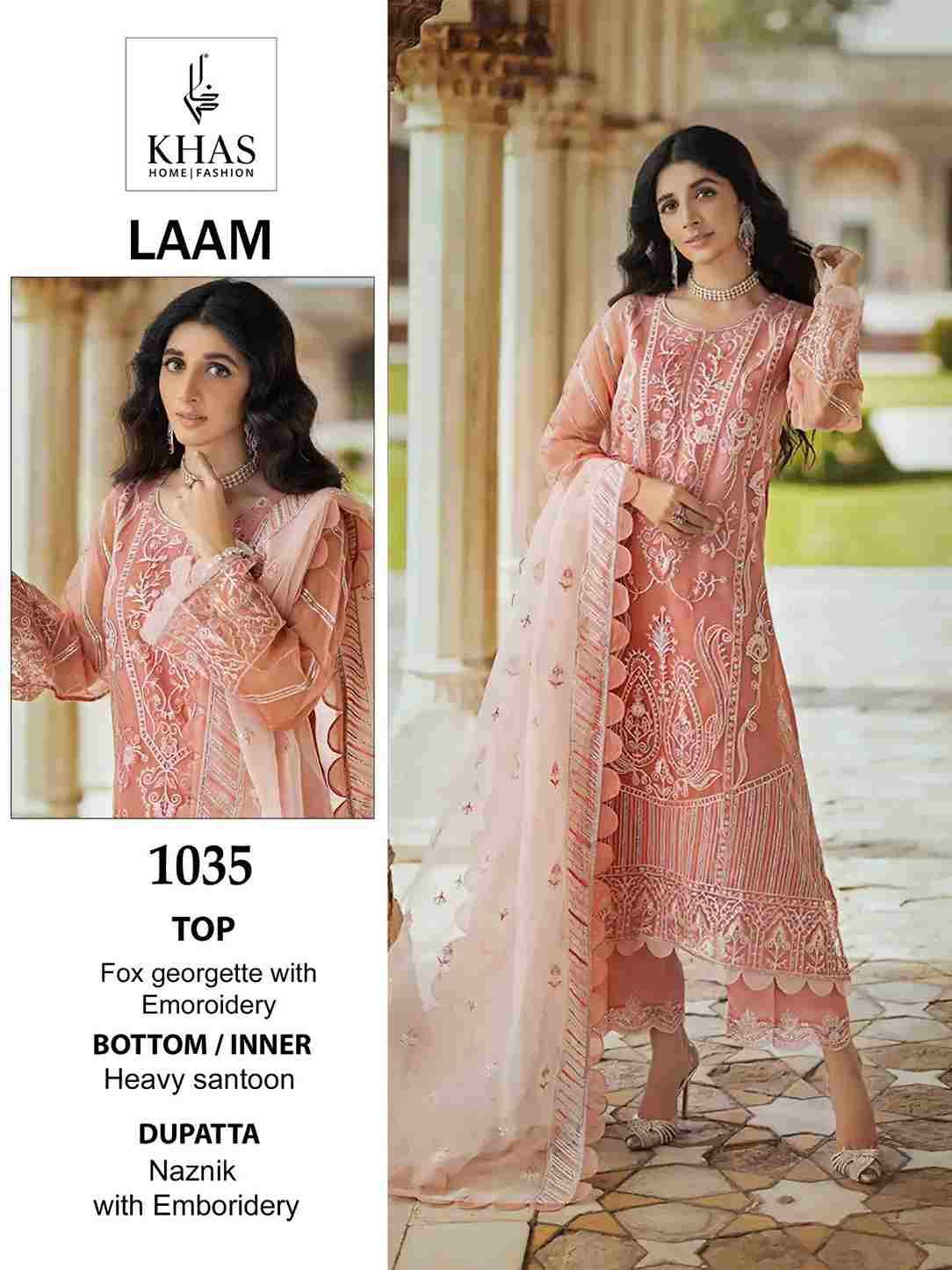 Laam By Khas 135 To 137 Series Beautiful Pakistani Suits Colorful Stylish Fancy Casual Wear & Ethnic Wear Faux Georgette Dresses At Wholesale Price