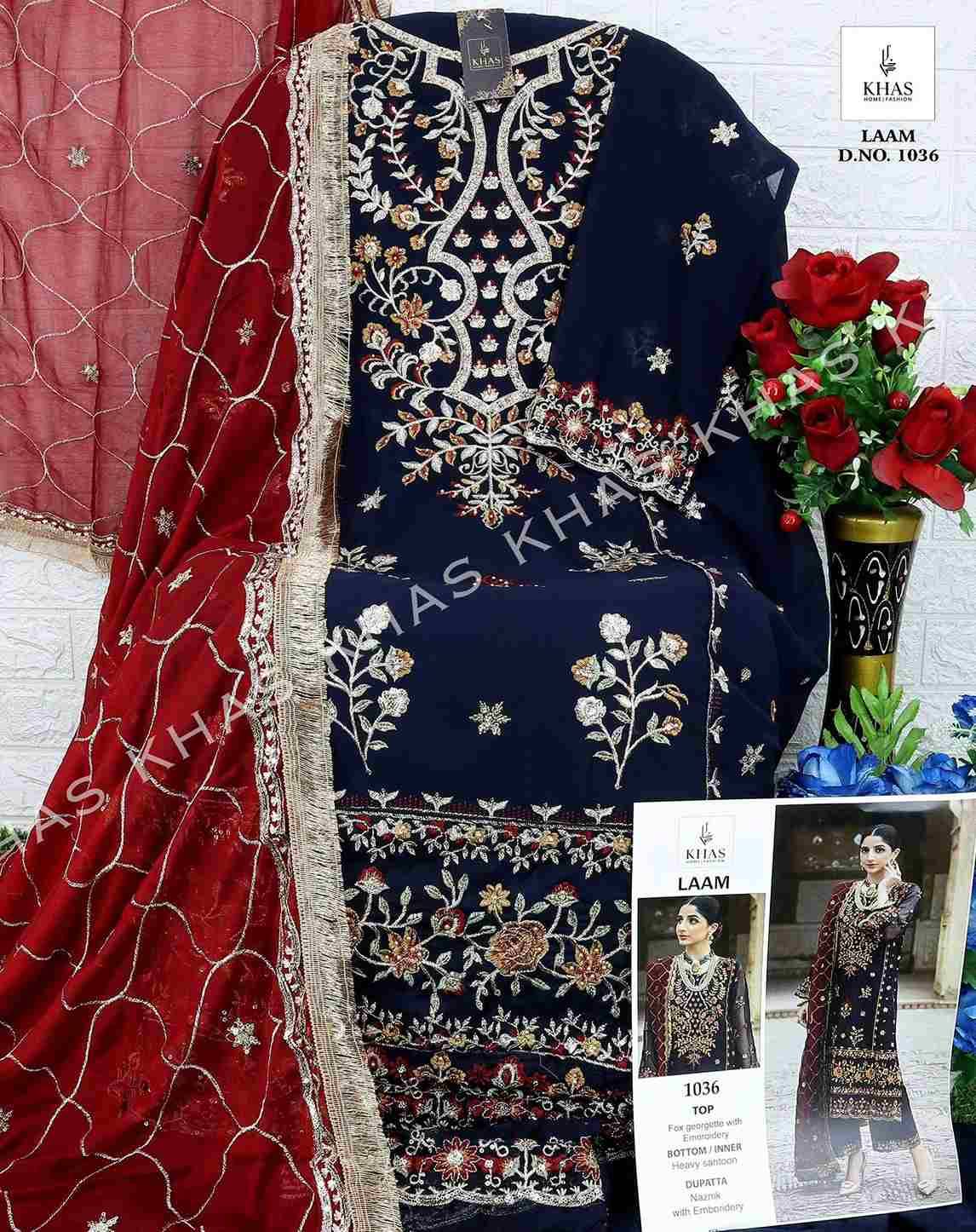 Laam By Khas 135 To 137 Series Beautiful Pakistani Suits Colorful Stylish Fancy Casual Wear & Ethnic Wear Faux Georgette Dresses At Wholesale Price