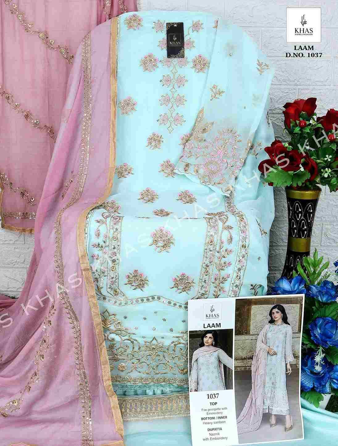 Laam By Khas 135 To 137 Series Beautiful Pakistani Suits Colorful Stylish Fancy Casual Wear & Ethnic Wear Faux Georgette Dresses At Wholesale Price