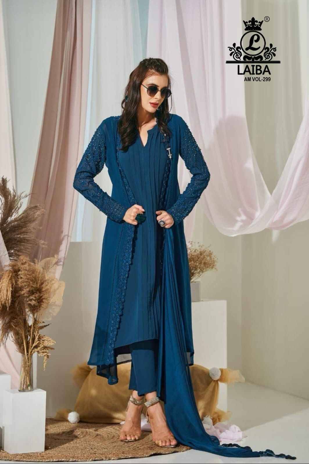 AM Vol-299 By Laiba 299-A To 299-D Series Beautiful Pakistani Suits Colorful Stylish Fancy Casual Wear & Ethnic Wear Pure Georgette Embroidered Dresses At Wholesale Price