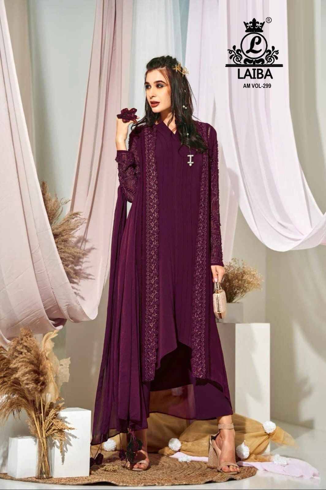 AM Vol-299 By Laiba 299-A To 299-D Series Beautiful Pakistani Suits Colorful Stylish Fancy Casual Wear & Ethnic Wear Pure Georgette Embroidered Dresses At Wholesale Price