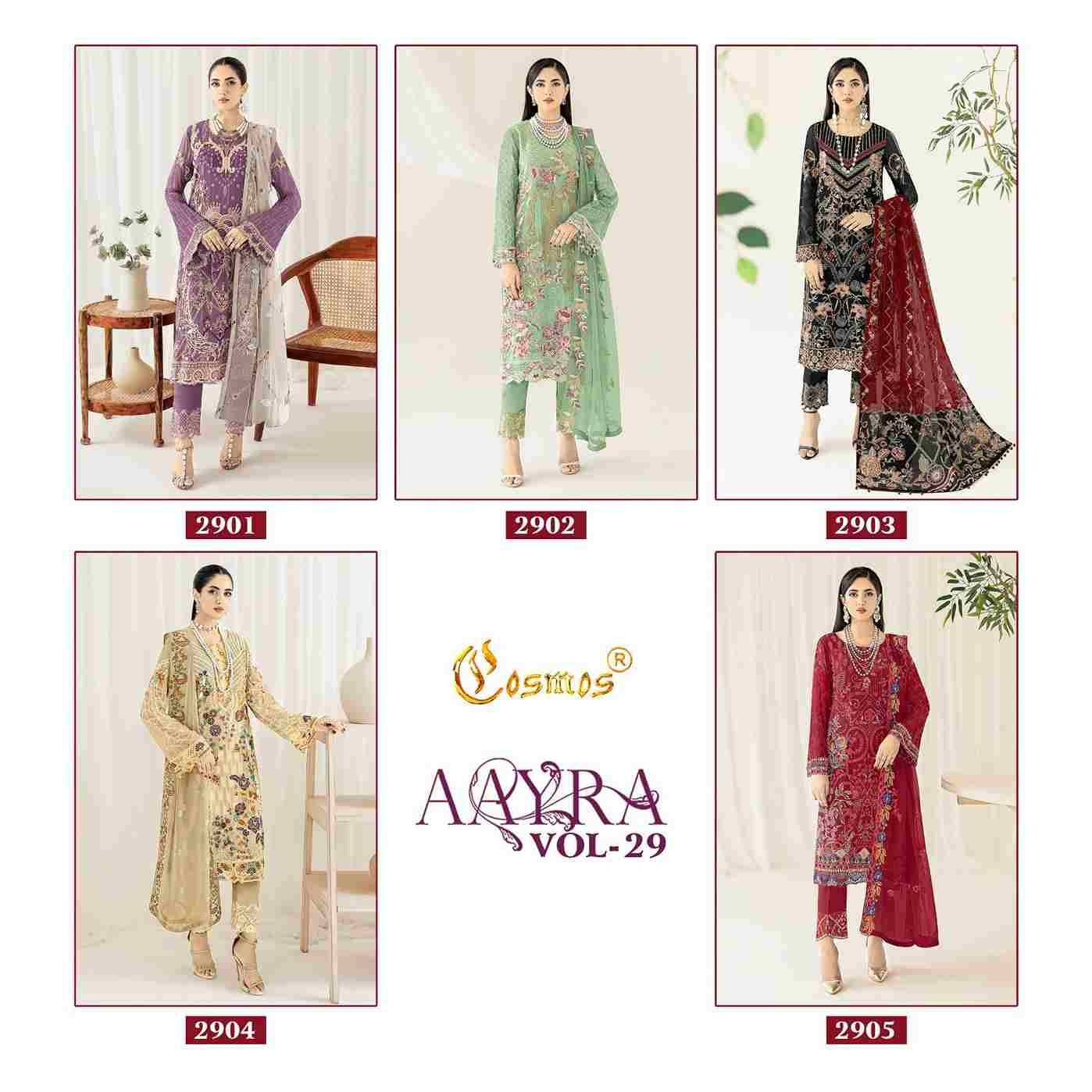 Aayra Vol-29 By Cosmos 2901 To 2905 Series Beautiful Pakistani Suits Colorful Stylish Fancy Casual Wear & Ethnic Wear Faux Georgette Dresses At Wholesale Price