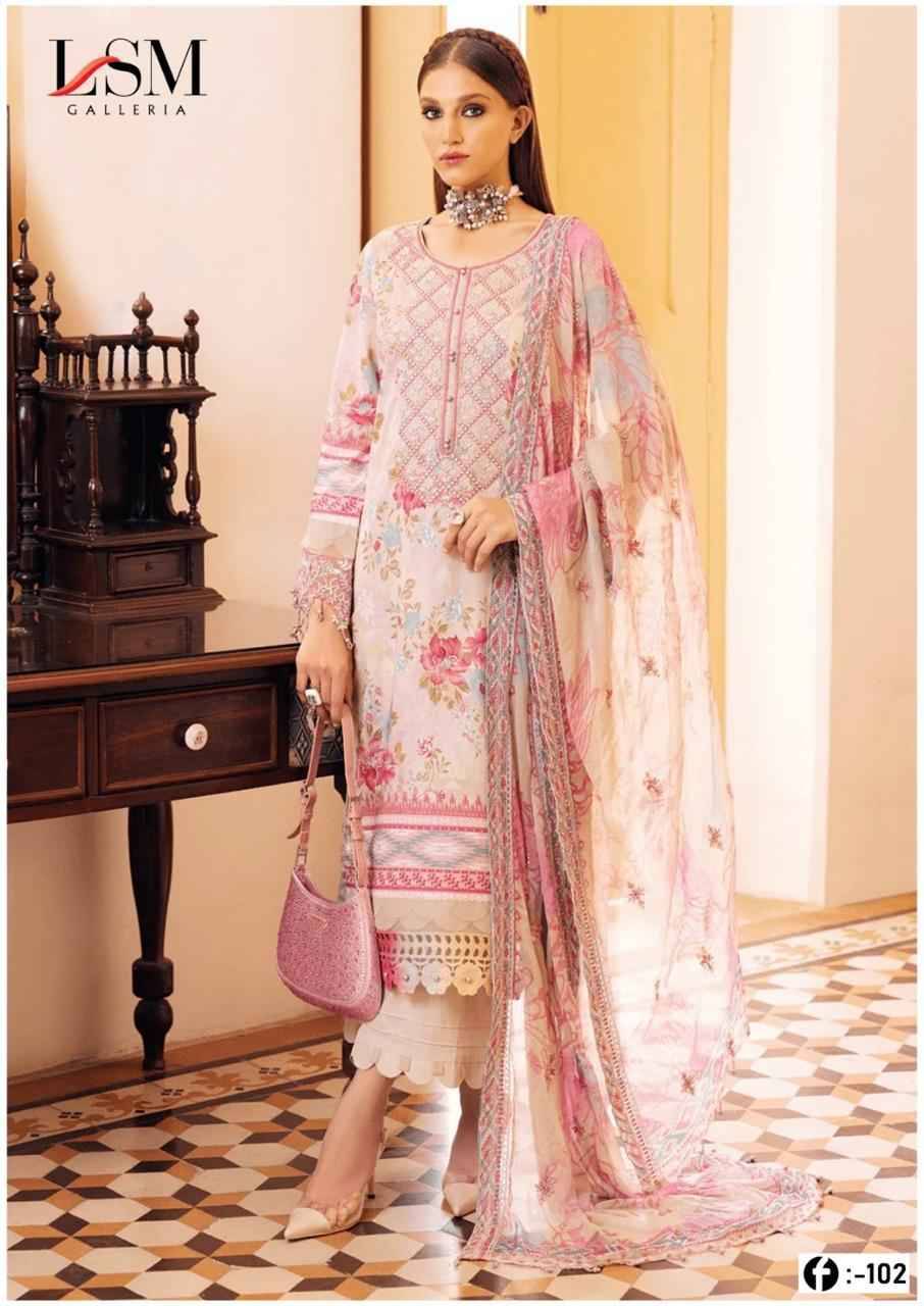 Firdous Queen Vol-10 By Lsm 101 To 106 Series Beautiful Stylish Festive Suits Fancy Colorful Casual Wear & Ethnic Wear & Ready To Wear Pure Lawn Print Dresses At Wholesale Price