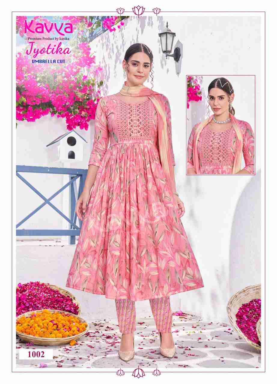 Jyotika Vol-1 By Kavya 1001 To 1010 Series Beautiful Stylish Festive Suits Fancy Colorful Casual Wear & Ethnic Wear & Ready To Wear Capsule Print Dresses At Wholesale Price