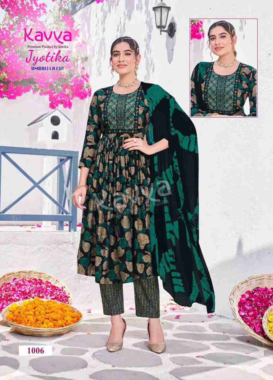Jyotika Vol-1 By Kavya 1001 To 1010 Series Beautiful Stylish Festive Suits Fancy Colorful Casual Wear & Ethnic Wear & Ready To Wear Capsule Print Dresses At Wholesale Price