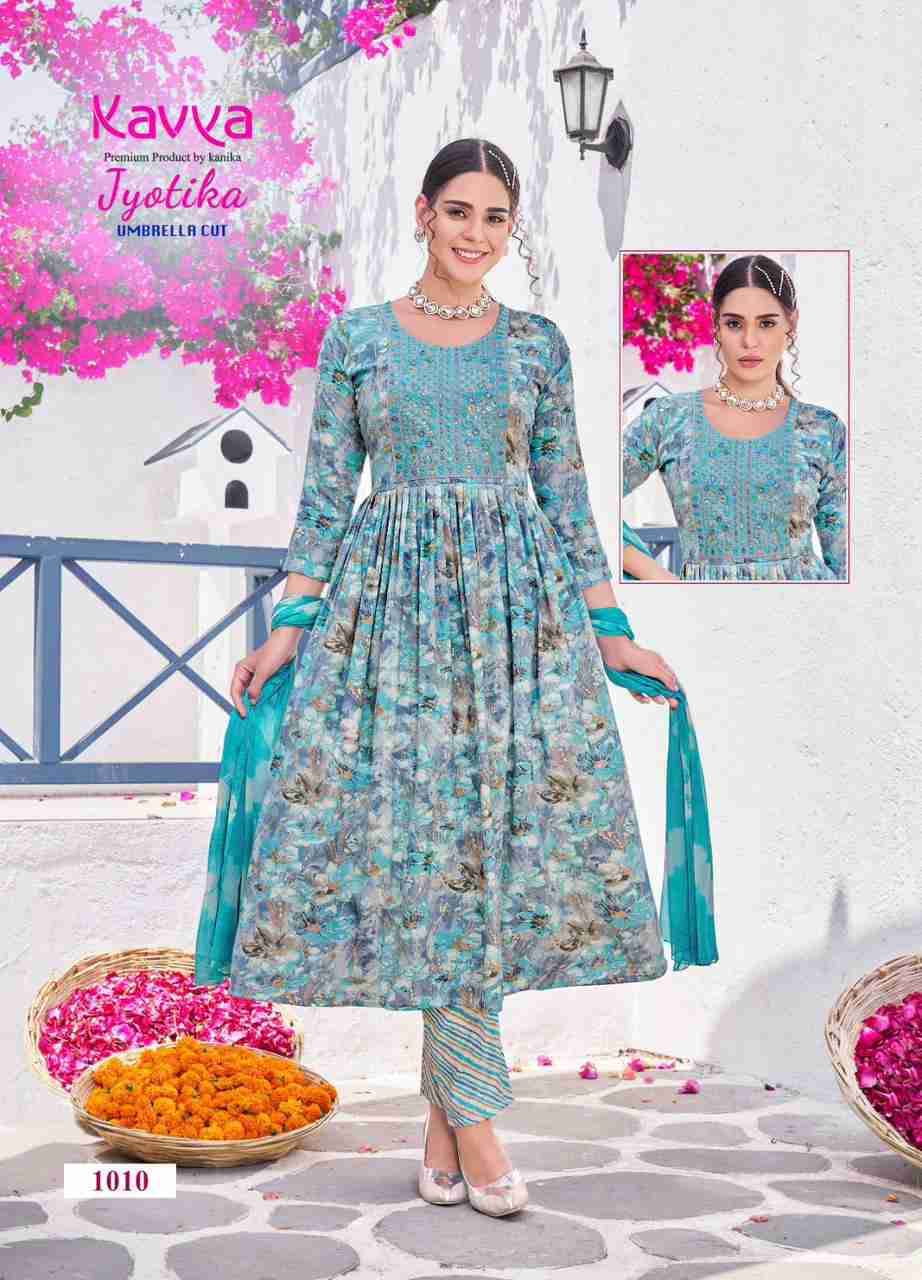 Jyotika Vol-1 By Kavya 1001 To 1010 Series Beautiful Stylish Festive Suits Fancy Colorful Casual Wear & Ethnic Wear & Ready To Wear Capsule Print Dresses At Wholesale Price