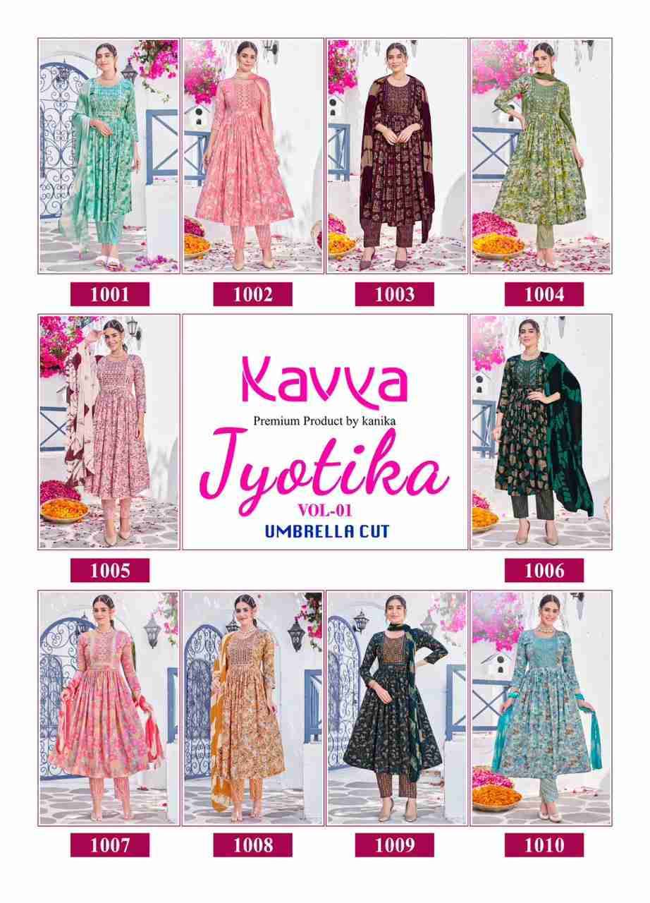 Jyotika Vol-1 By Kavya 1001 To 1010 Series Beautiful Stylish Festive Suits Fancy Colorful Casual Wear & Ethnic Wear & Ready To Wear Capsule Print Dresses At Wholesale Price