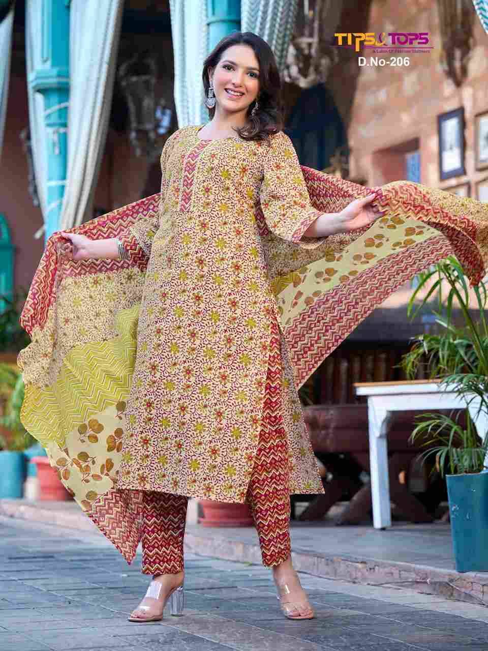 Summer Fashion Vol-2 By Tips And Tops 201 To 206 Series Beautiful Stylish Suits Fancy Colorful Casual Wear & Ethnic Wear & Ready To Wear Cotton Print Dresses At Wholesale Price