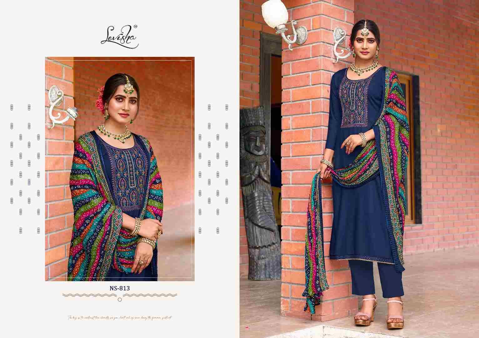 Nivisha Vol-8 By Levisha 813 To 818 Series Beautiful Festive Suits Colorful Stylish Fancy Casual Wear & Ethnic Wear Rayon Slub Embroidered Dresses At Wholesale Price