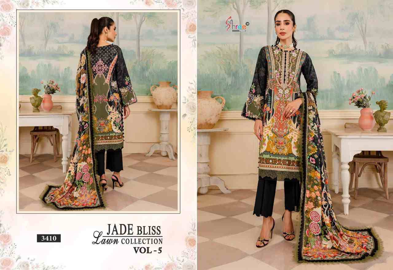 Jade Bliss Lawn Collection Vol-5 By Shree Fabs 3405 To 3412 Series Beautiful Stylish Pakistani Suits Fancy Colorful Casual Wear & Ethnic Wear & Ready To Wear Pure Cotton Print Embroidery Dresses At Wholesale Price