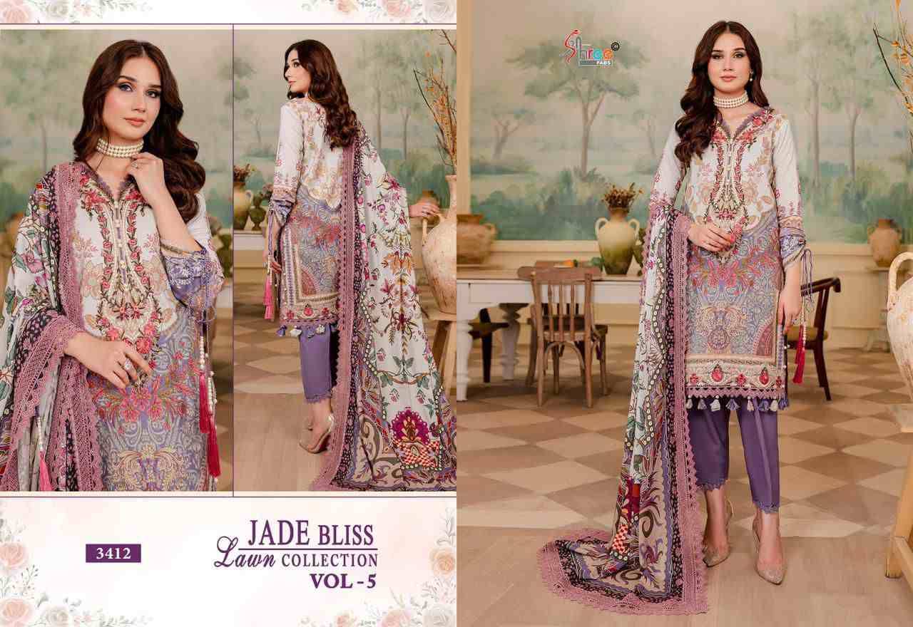 Jade Bliss Lawn Collection Vol-5 By Shree Fabs 3405 To 3412 Series Beautiful Stylish Pakistani Suits Fancy Colorful Casual Wear & Ethnic Wear & Ready To Wear Pure Cotton Print Embroidery Dresses At Wholesale Price