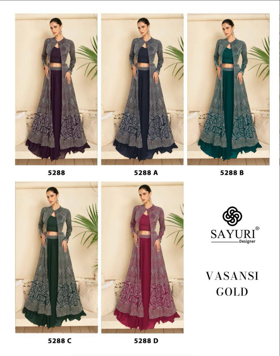 Vasansi 5288 Colours By Sayuri 5288-A To 5288-D Series Festive Wear Collection Beautiful Stylish Colorful Fancy Party Wear & Occasional Wear Silk/Georgette Lehengas At Wholesale Price