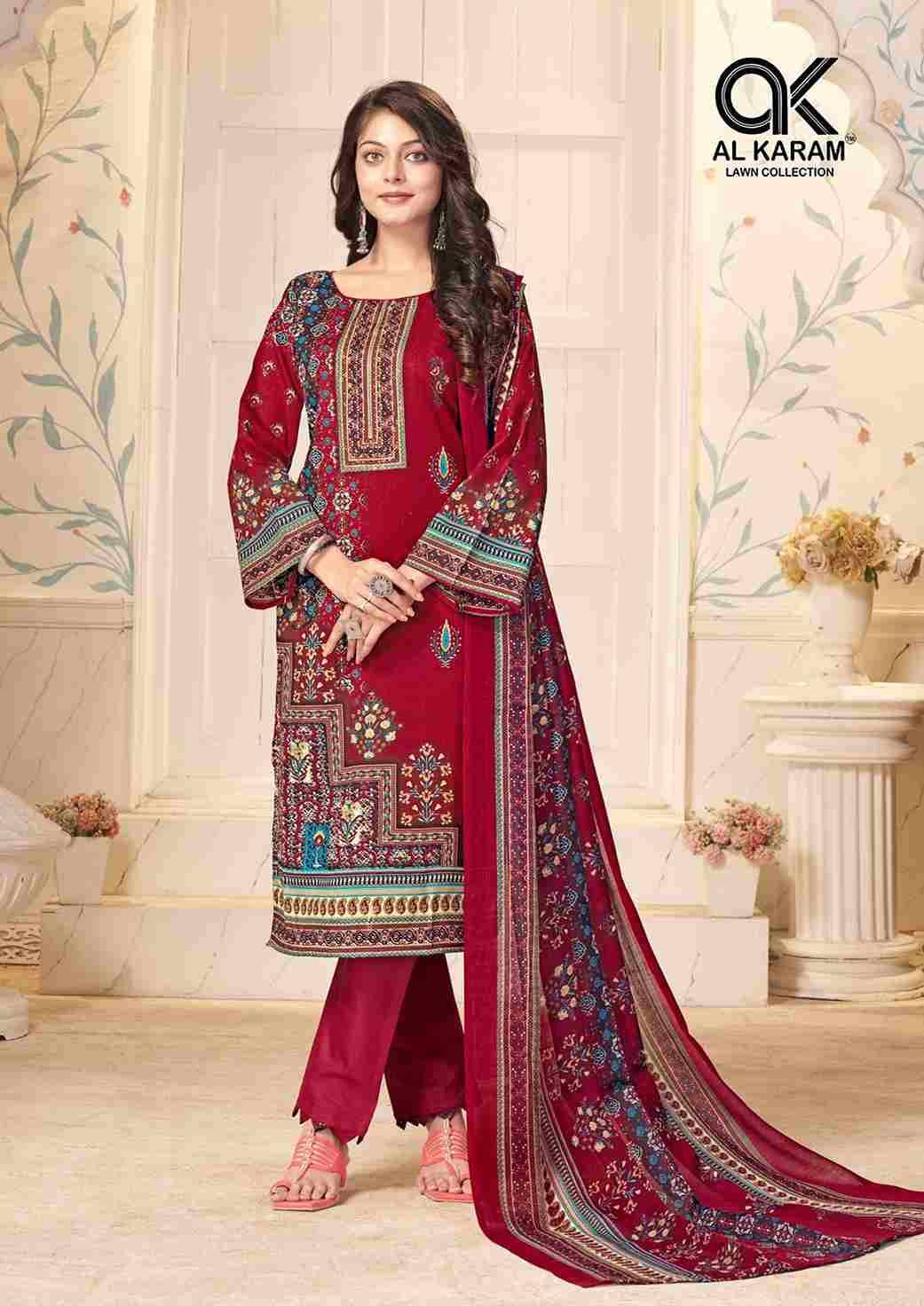 Mahjabeen Vol-3 By Al Karam Lawn Collection 3001 To 3008 Series Beautiful Festive Suits Colorful Stylish Fancy Casual Wear & Ethnic Wear Pure Cotton Print Dresses At Wholesale Price