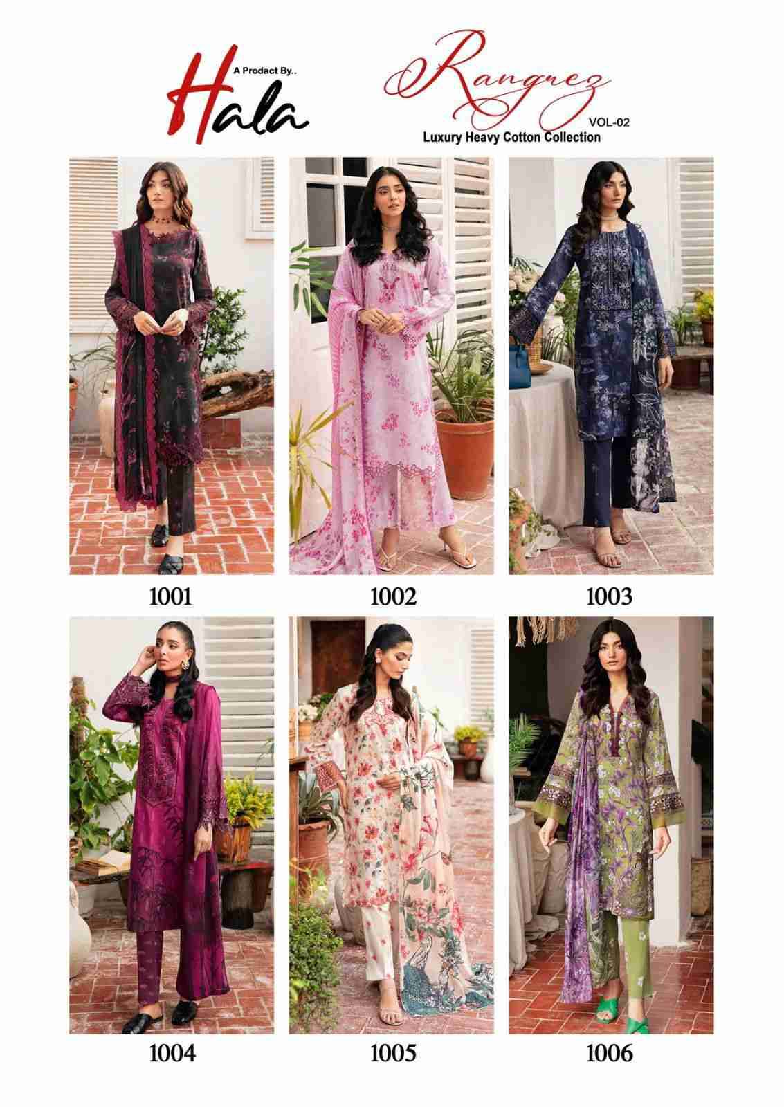 Rangrez Vol-2 By Hala 1001 To 1006 Series Beautiful Pakistani Suits Stylish Colorful Fancy Casual Wear & Ethnic Wear Heavy Cotton Print Dresses At Wholesale Price