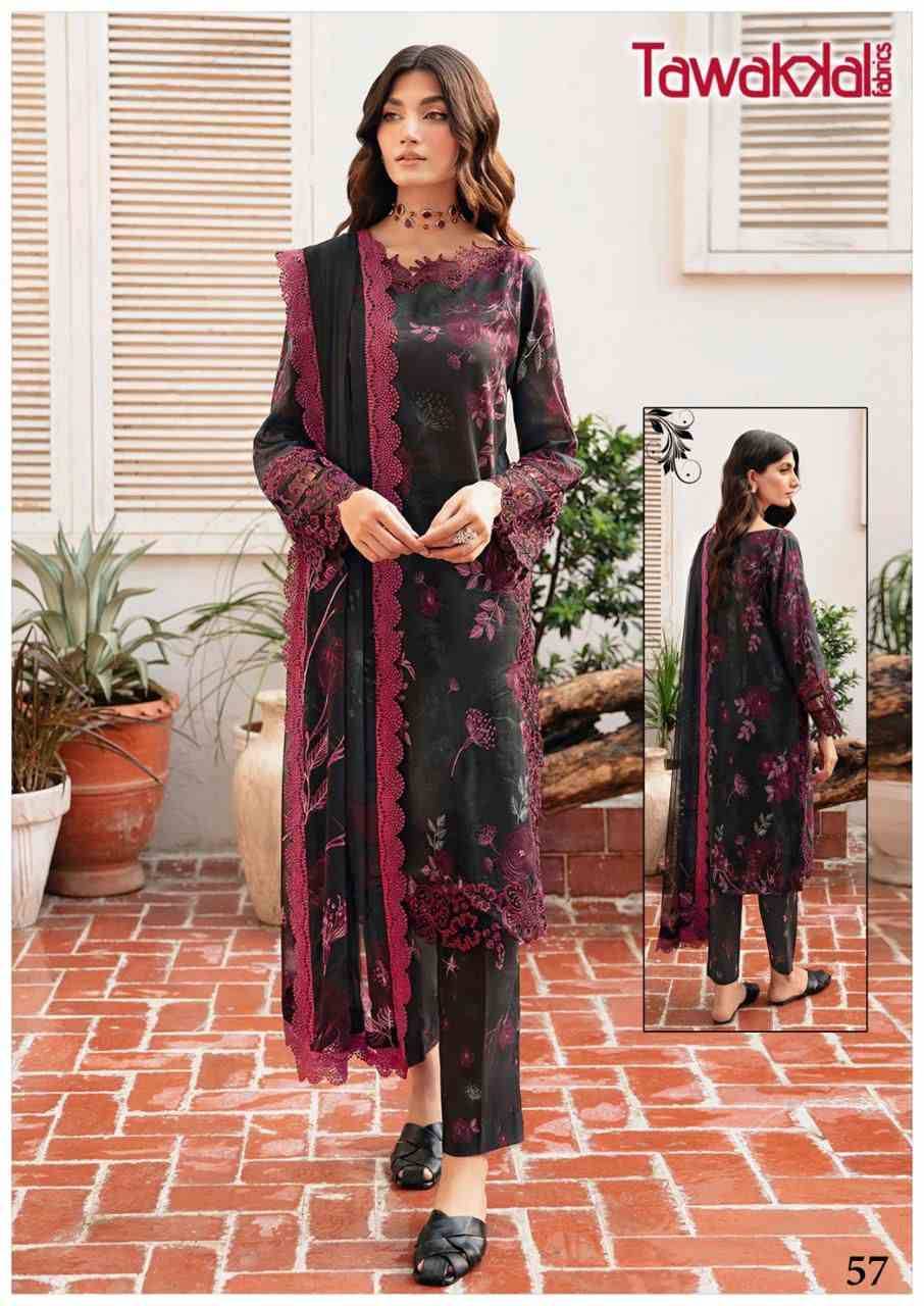 Mehroz Vol-6 By Tawakkal Fab 51 To 60 Series Designer Festive Suits Beautiful Stylish Fancy Colorful Party Wear & Occasional Wear Pure Cotton Dresses At Wholesale Price