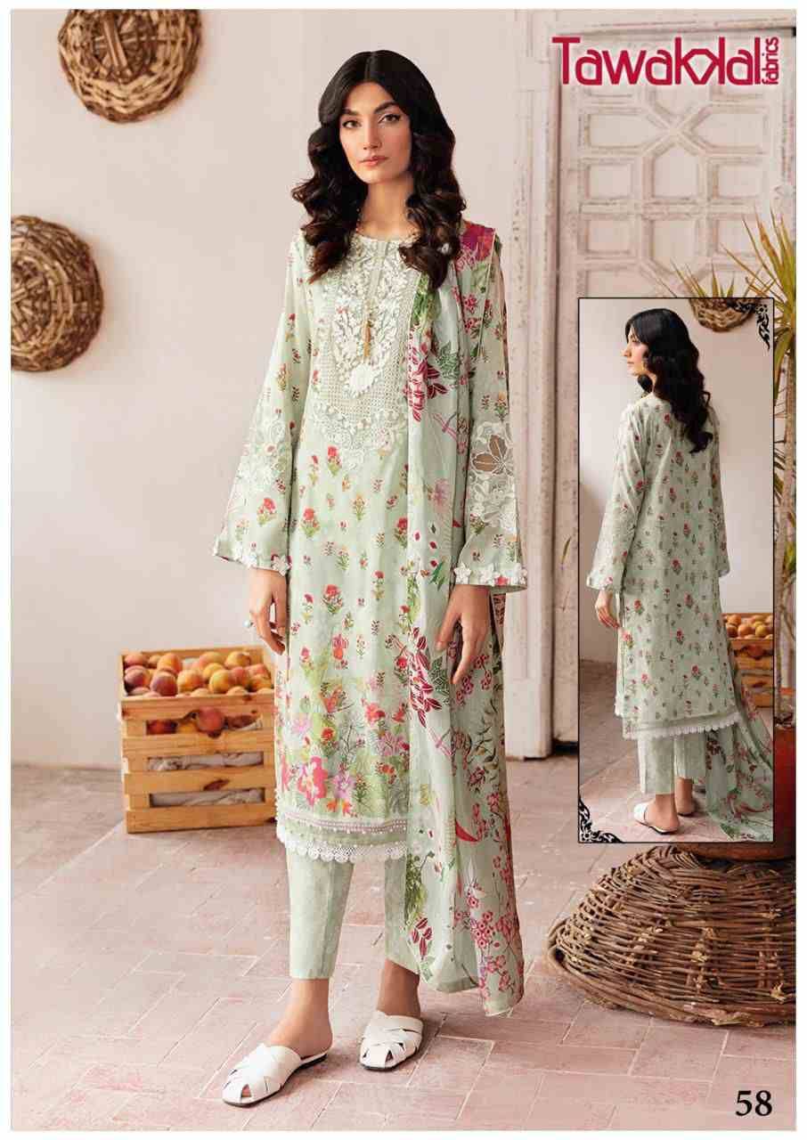 Mehroz Vol-6 By Tawakkal Fab 51 To 60 Series Designer Festive Suits Beautiful Stylish Fancy Colorful Party Wear & Occasional Wear Pure Cotton Dresses At Wholesale Price