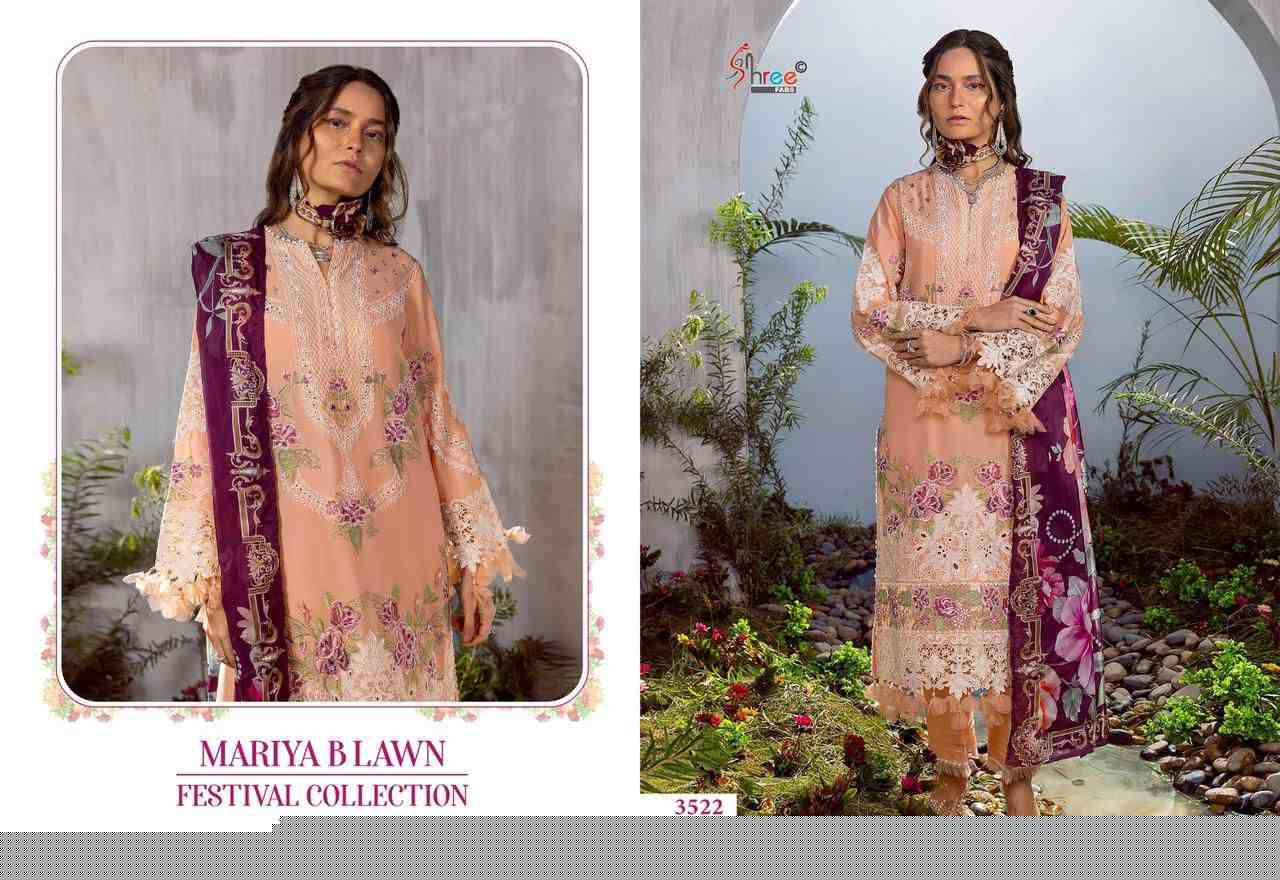 Mariya B Lawn Festival Collection Vol-2 By Shree Fabs 3521 To 3526 Series Designer Pakistani Suits Beautiful Stylish Fancy Colorful Party Wear & Occasional Wear Pure Lawn Cotton Print Embroidered Dresses At Wholesale Price