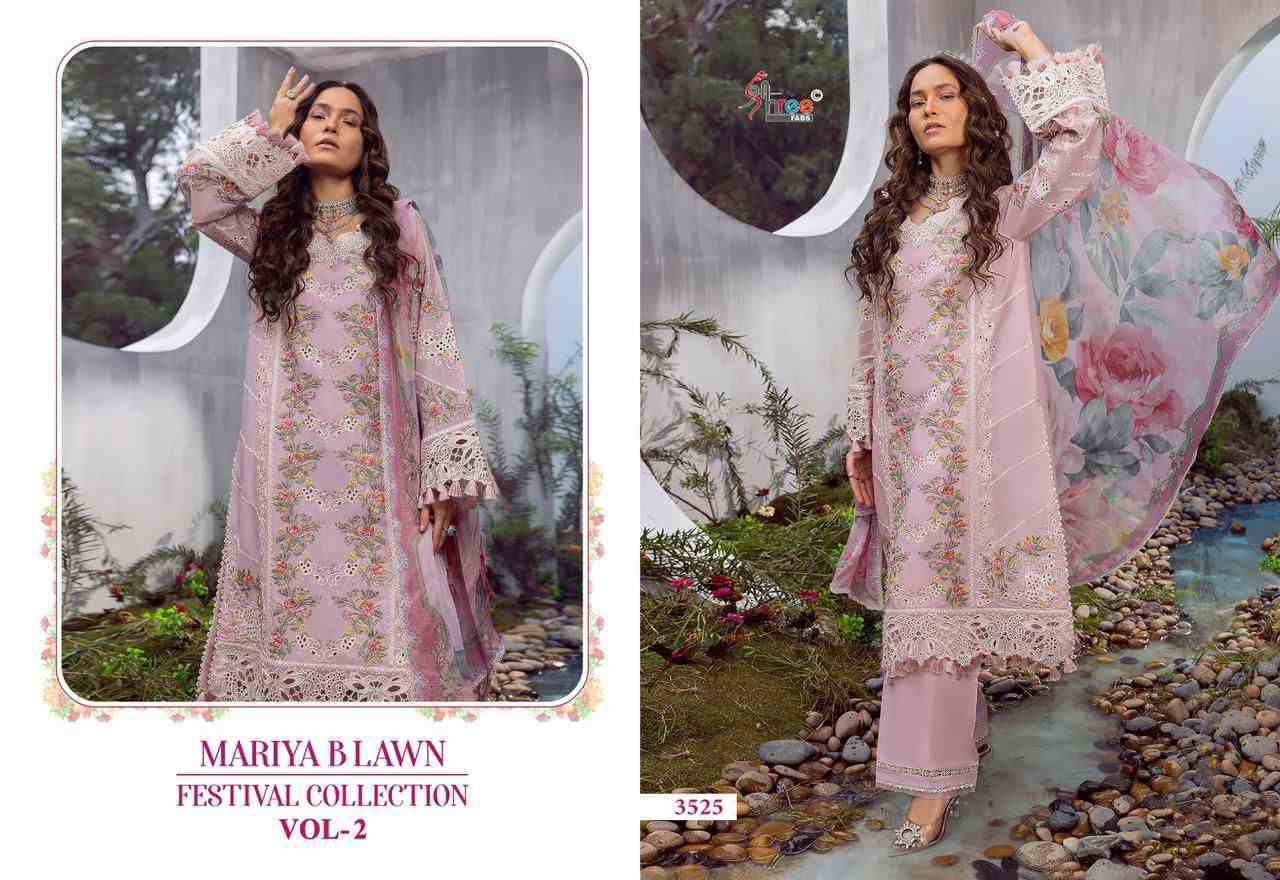 Mariya B Lawn Festival Collection Vol-2 By Shree Fabs 3521 To 3526 Series Designer Pakistani Suits Beautiful Stylish Fancy Colorful Party Wear & Occasional Wear Pure Lawn Cotton Print Embroidered Dresses At Wholesale Price