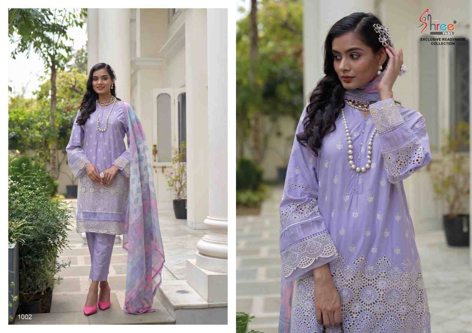Maria.B. Exclusive Readymade Collection By Shree Fabs 1001 To 1004 Series Beautiful Pakistani Suits Colorful Stylish Fancy Casual Wear & Ethnic Wear Lawn Cotton Prints Dresses At Wholesale Price