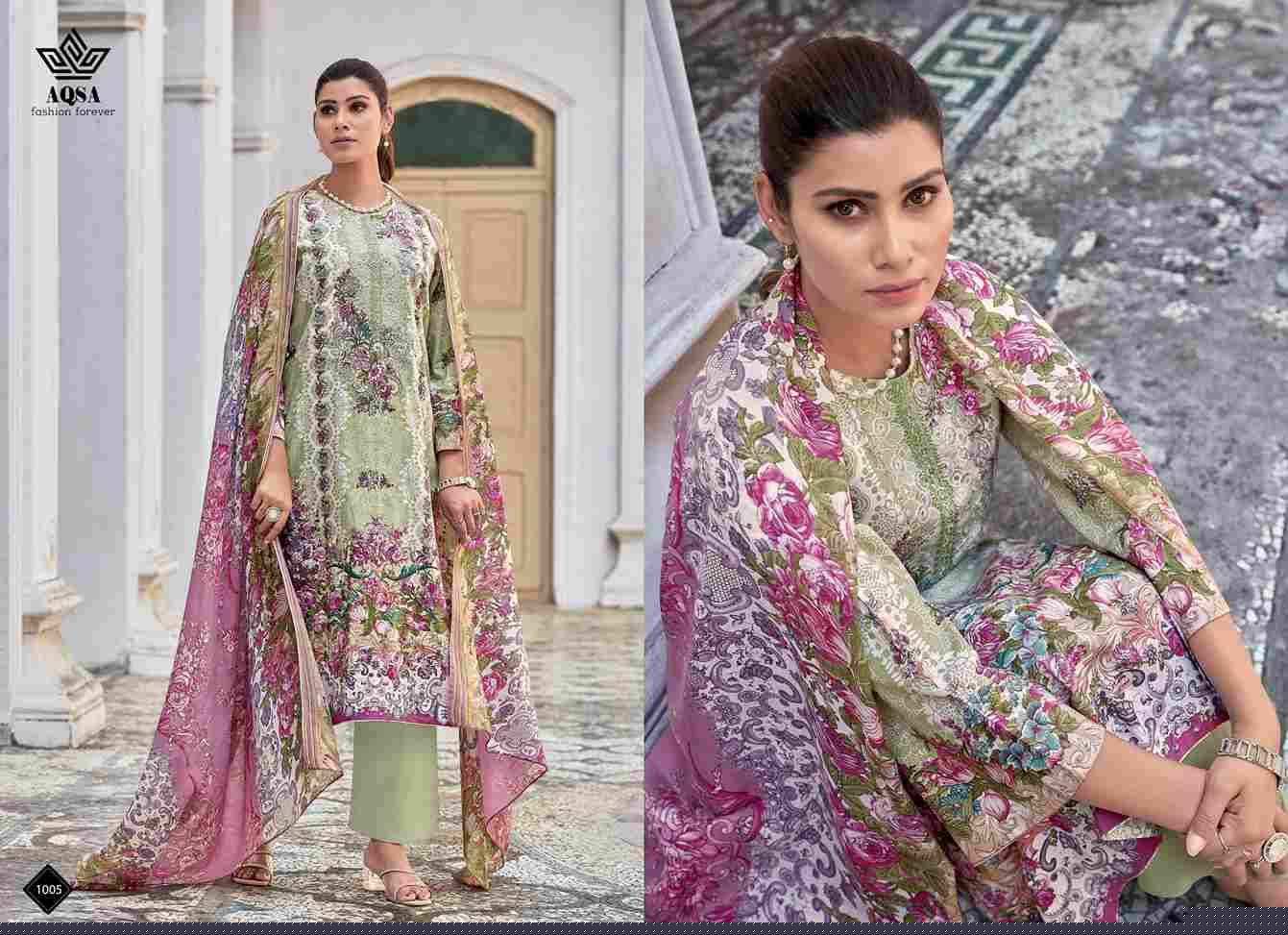 Lamha By Aqsa 1001 To 1006 Series Beautiful Stylish Festive Suits Fancy Colorful Casual Wear & Ethnic Wear & Ready To Wear Pure Cambric Cotton Print Dresses At Wholesale Price