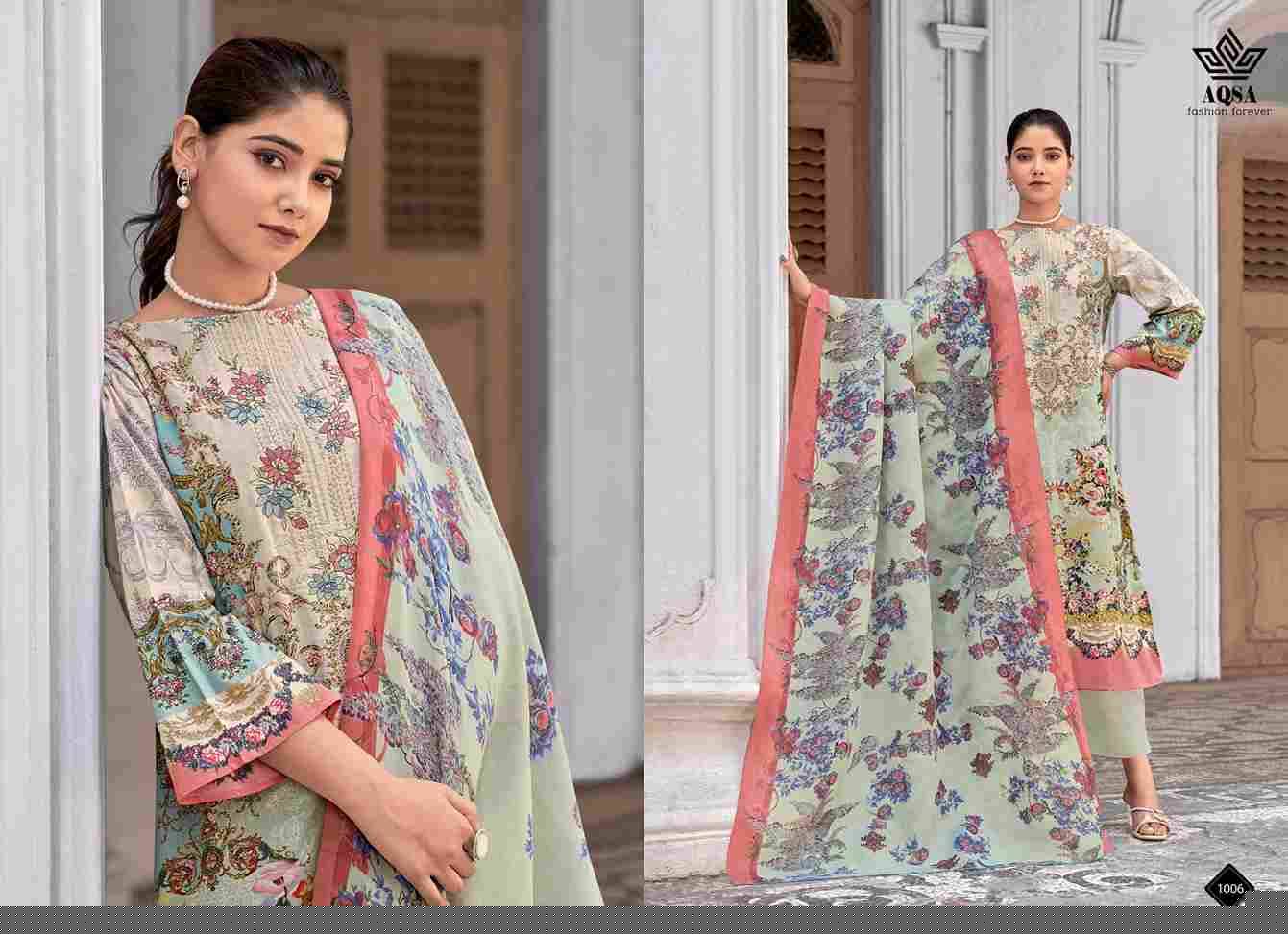 Lamha By Aqsa 1001 To 1006 Series Beautiful Stylish Festive Suits Fancy Colorful Casual Wear & Ethnic Wear & Ready To Wear Pure Cambric Cotton Print Dresses At Wholesale Price