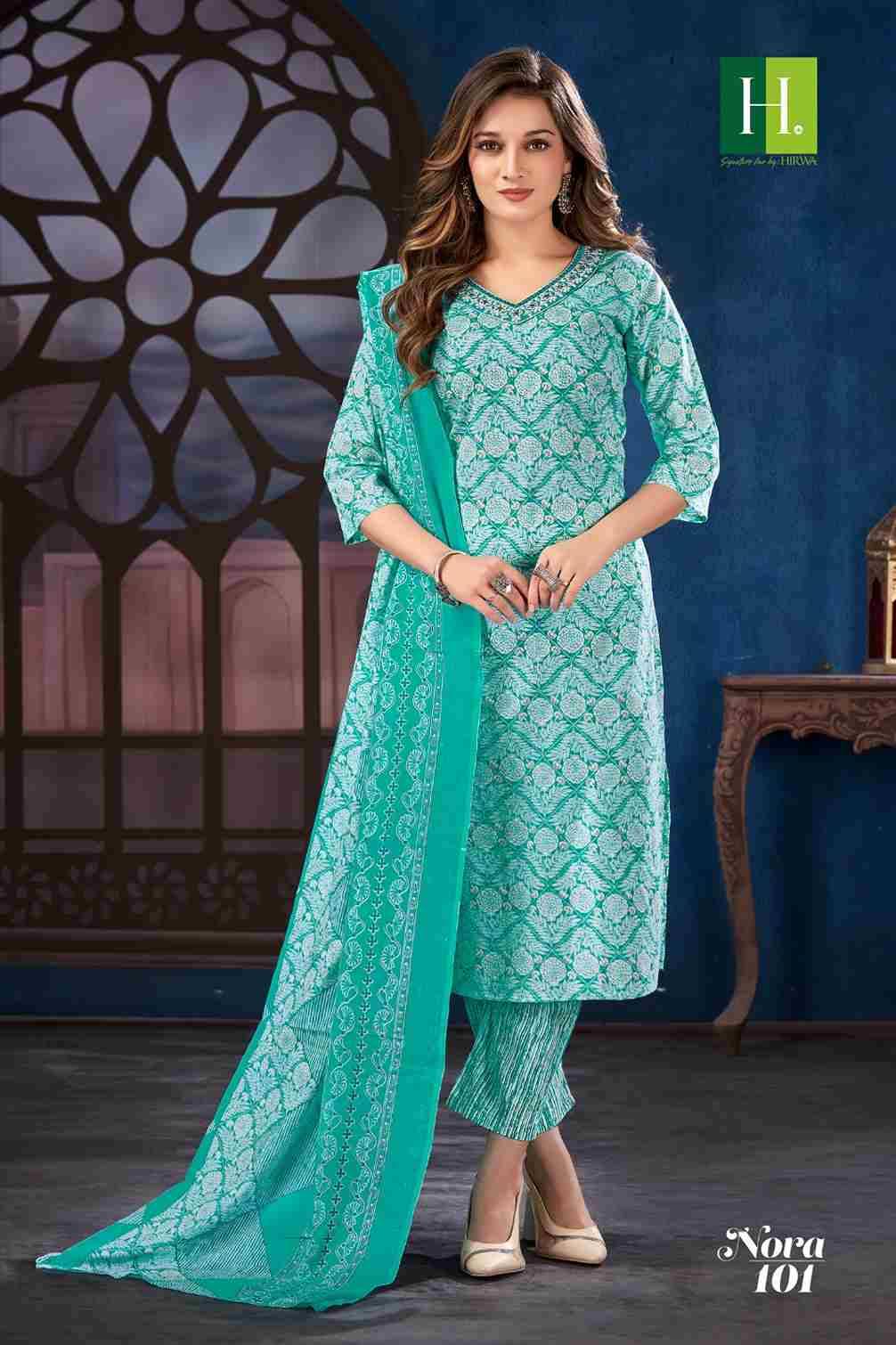 Nora By Hirwa 101 To 108 Series Indian Traditional Wear Collection Beautiful Stylish Fancy Colorful Party Wear & Wear Cambric Cotton Dress At Wholesale Price