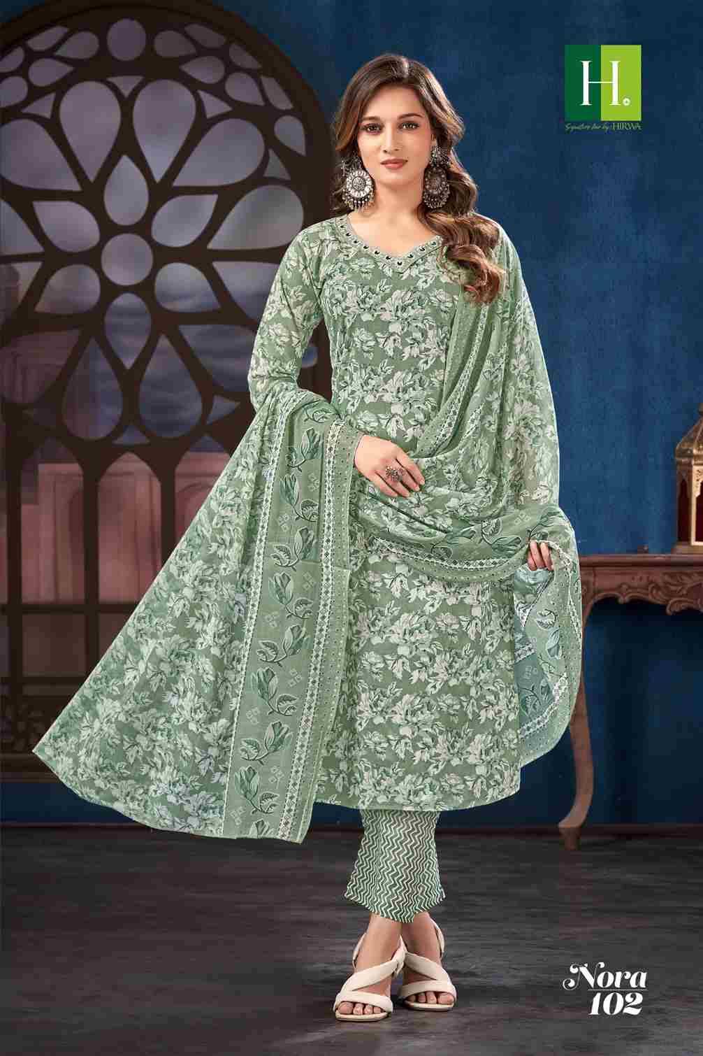 Nora By Hirwa 101 To 108 Series Indian Traditional Wear Collection Beautiful Stylish Fancy Colorful Party Wear & Wear Cambric Cotton Dress At Wholesale Price