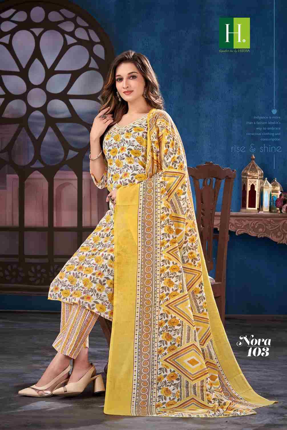 Nora By Hirwa 101 To 108 Series Indian Traditional Wear Collection Beautiful Stylish Fancy Colorful Party Wear & Wear Cambric Cotton Dress At Wholesale Price