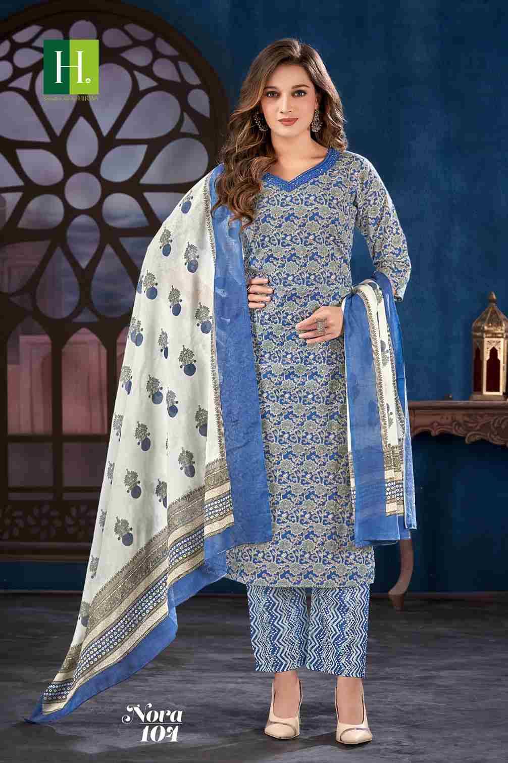 Nora By Hirwa 101 To 108 Series Indian Traditional Wear Collection Beautiful Stylish Fancy Colorful Party Wear & Wear Cambric Cotton Dress At Wholesale Price