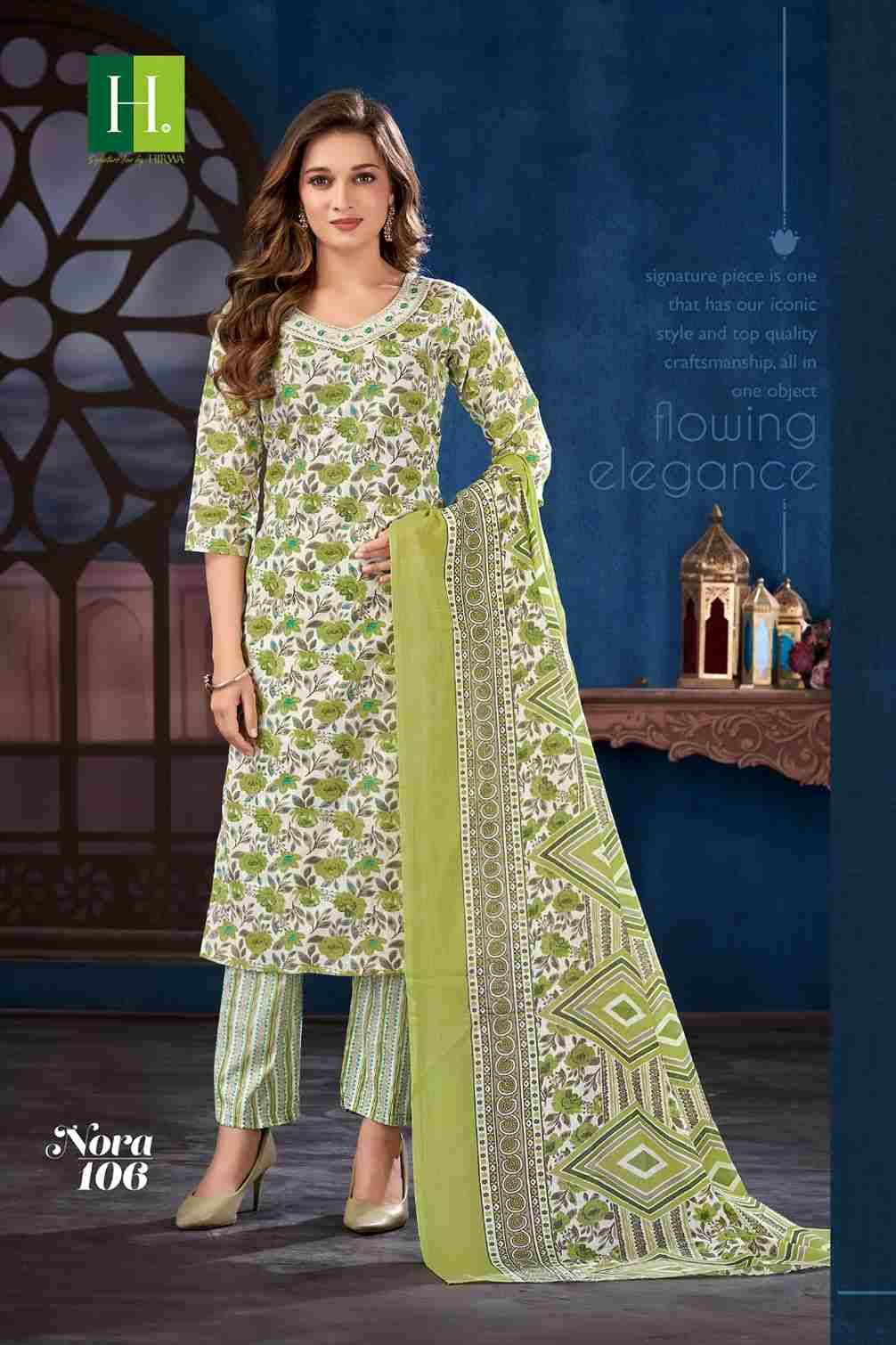 Nora By Hirwa 101 To 108 Series Indian Traditional Wear Collection Beautiful Stylish Fancy Colorful Party Wear & Wear Cambric Cotton Dress At Wholesale Price