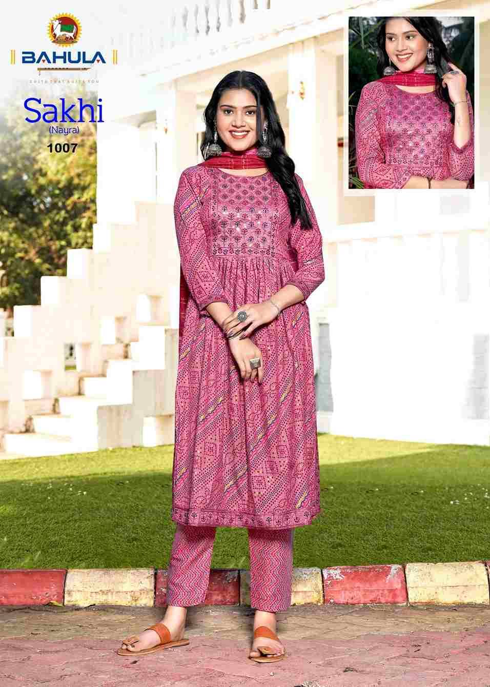 Sakhi By Bahula 1001 To 1007 Series Indian Traditional Wear Collection Beautiful Stylish Fancy Colorful Party Wear & Wear Rayon Dress At Wholesale Price