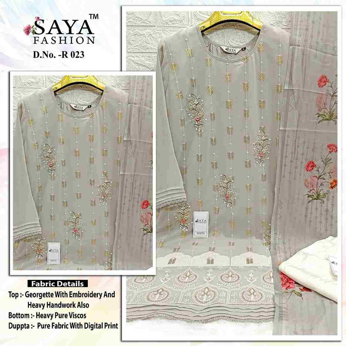 Saya-023 Colours By Saya Fashion 023-A To 023-C Series Beautiful Stylish Pakistani Suits Fancy Colorful Casual Wear & Ethnic Wear & Ready To Wear Georgette Embroidered Dresses At Wholesale Price