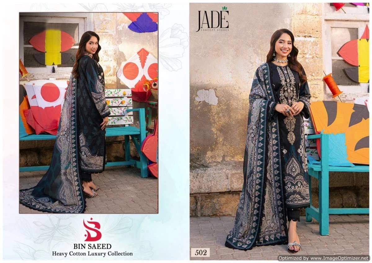Bin Saeed Vol-5 By Jade 501 To 506 Series Beautiful Festive Suits Stylish Fancy Colorful Casual Wear & Ethnic Wear Pure Lawn Cotton Print Dresses At Wholesale Price